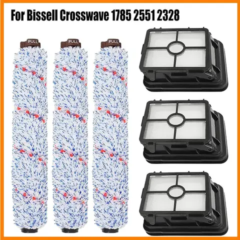 แปรงม้วนกรอง HEPA สําหรับ Bissell Crosswave 1785 2551 2328 2303 2305 2306 ทําความสะอาดชั้นสัตว์เลี้ยงพรมพรมอะไหล่ 1866 1868 เปียกแห้ง