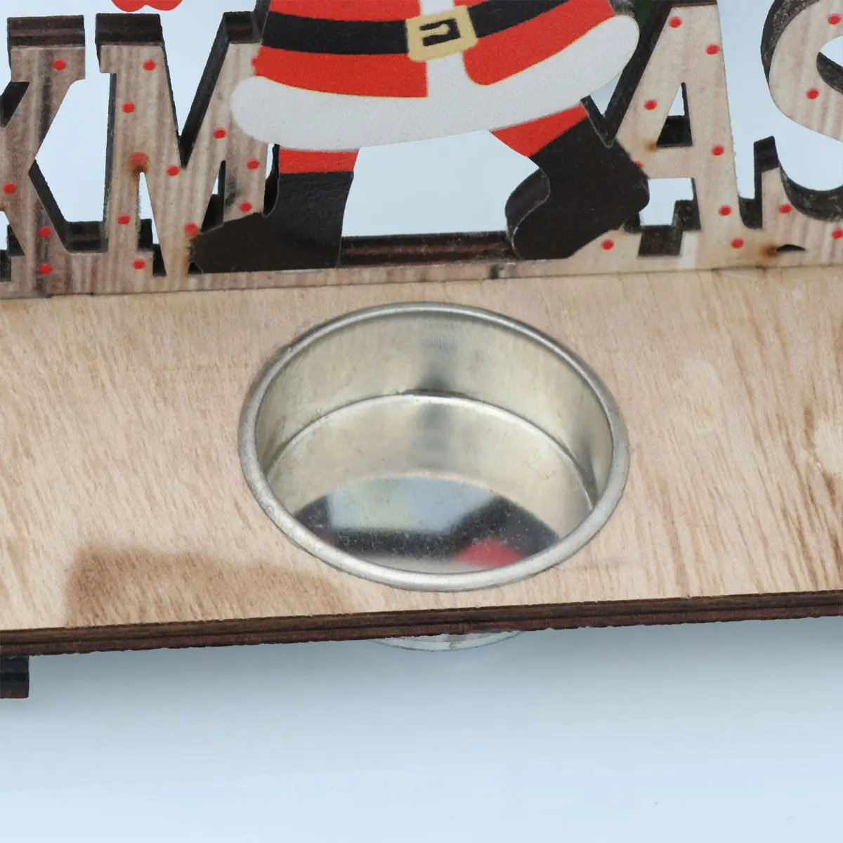 3Pcs Wood Christmas Holder Cartoon Tealight Stand Santa Snowman Elk Desktop Decorative Candlestick for Home