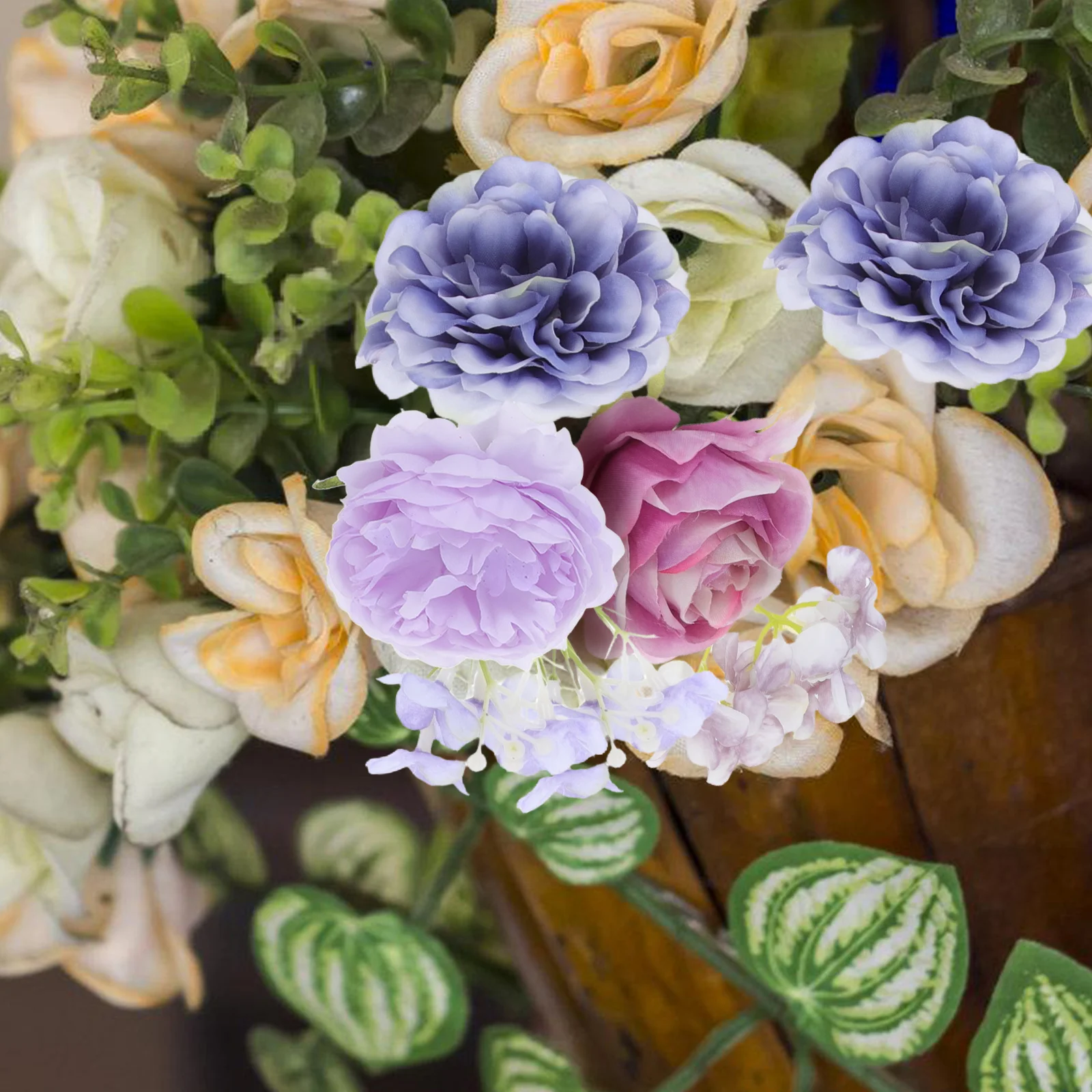 1Set Mini Künstliche Blumen DIY Kit Faux Realistische Kleine Blumen für Hochzeitssträuße Home Decor Handwerk Blumenköpfe Künstlich