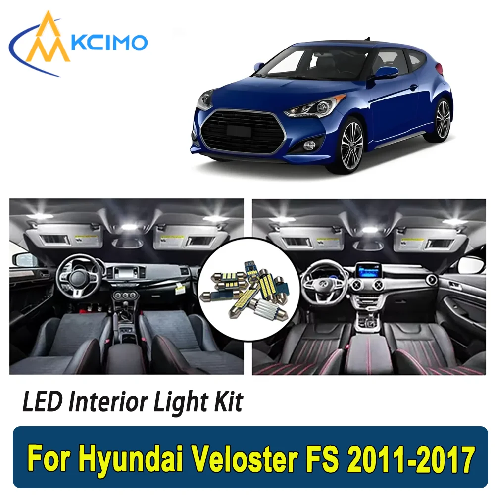 

Kcimo LED для Hyundai Veloster FS (2011-2017) Премиальный яркий светодиодный внутренний купол с картой, комплект освещения багажника, автомобильные светодиодные лампы, новый автомобиль Canbus