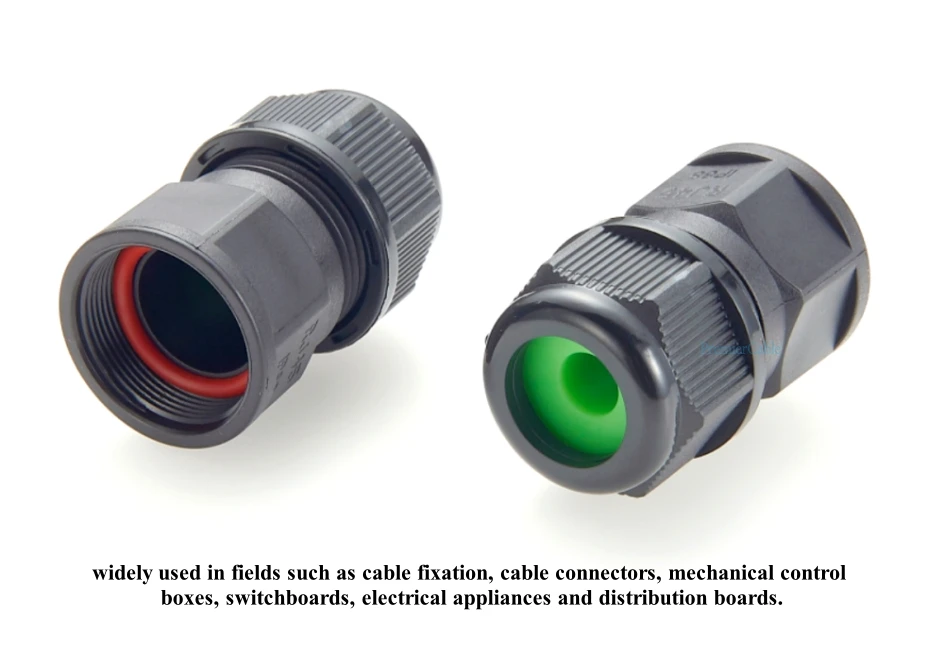 IP67 Wasserdichte PG-Abdichtung, fester Kopf, Gran-Kopf mit Unterlegscheibe, Nylon-Kunststoff-Kabelverschraubung zum Schutz der Außenverdrahtung. – Detail 4