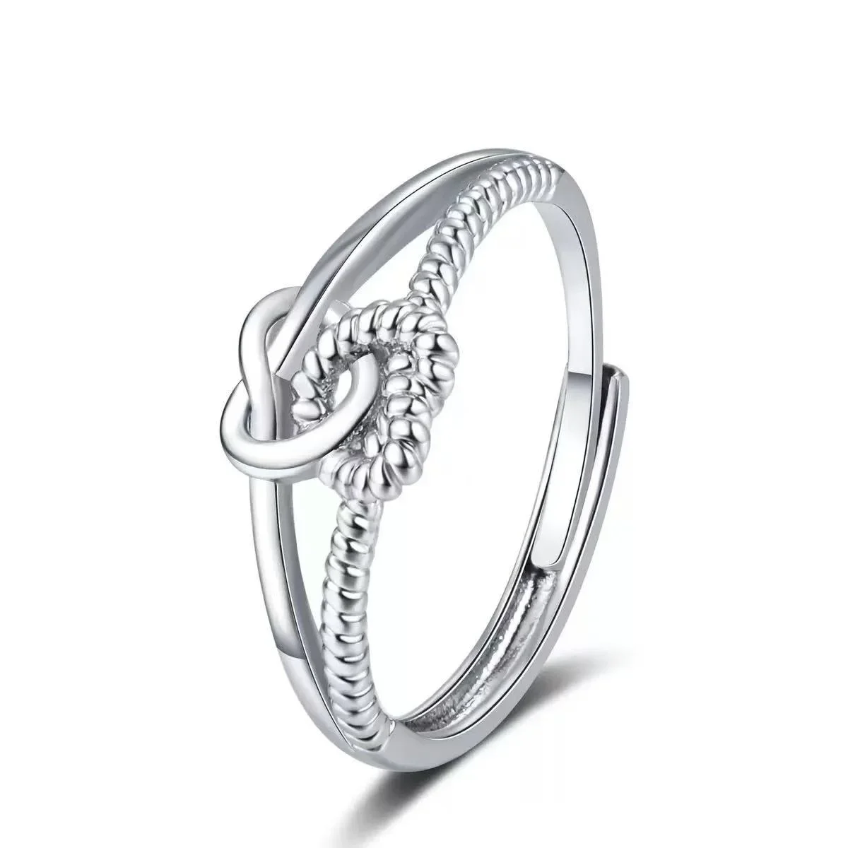 

New Double Love Fried Dough Twists Twist Ring for Female Hip Hop Punk Fashion ins European American Open Food Ring