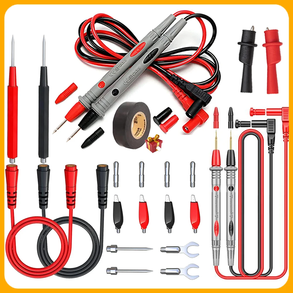 

23-IN-1 Multimeter Test Leads Kit Replacement Test Wire Set + Alligator Clips Test Probes Plugs for Multimeter Wire