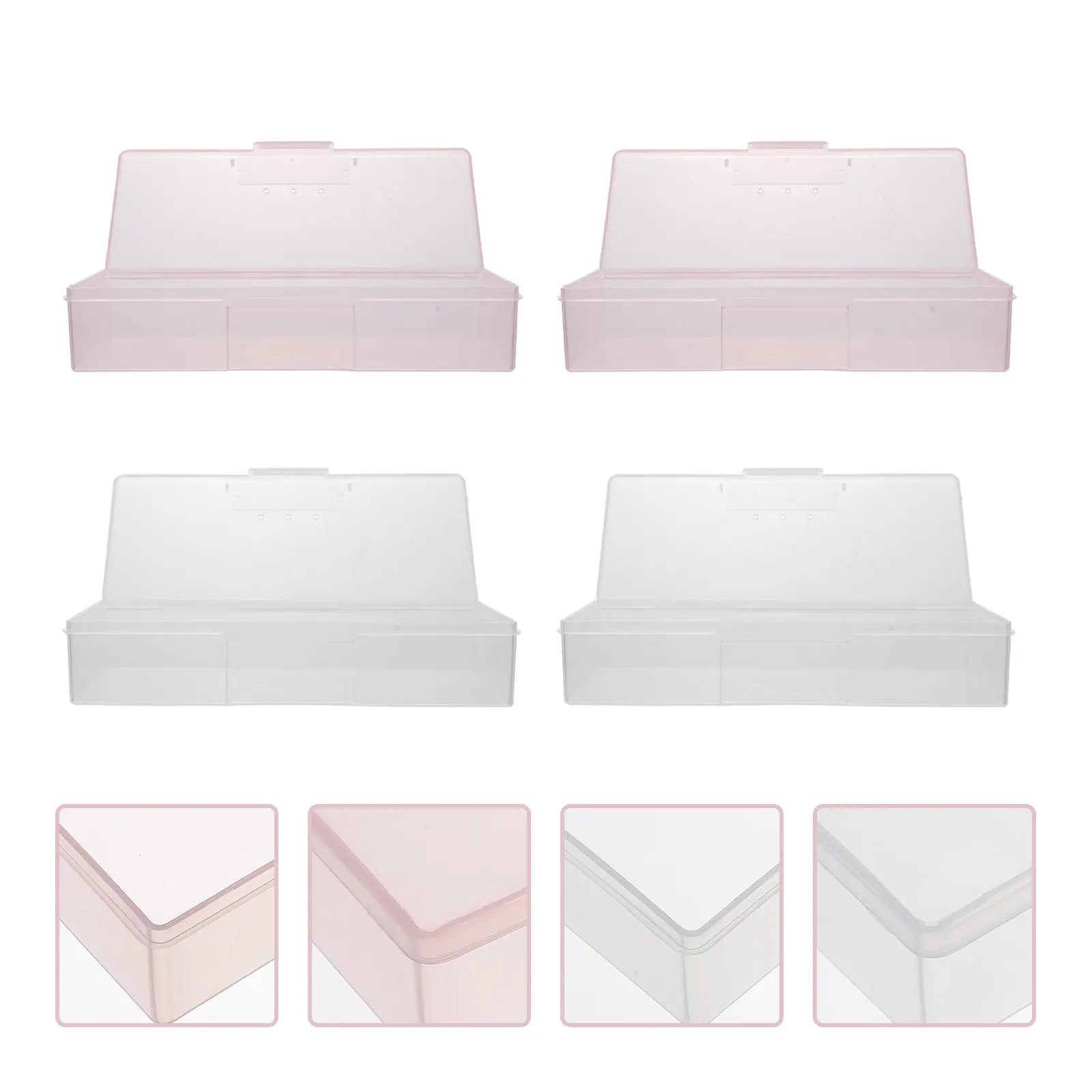 

4Pcs Nail Tool Box Exquisitely Crafted Grinding Tool Storage Box for Professional Domestic Use Salon Organizer Tidy Nail Art