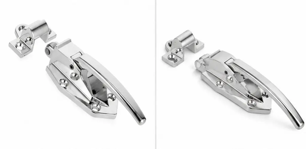 1Set Zinc Alloy Freezer Door Handle Latch Heavy Duty Oven Cooler Steam Cabinet Replacement Repair Handle Embedded Installation