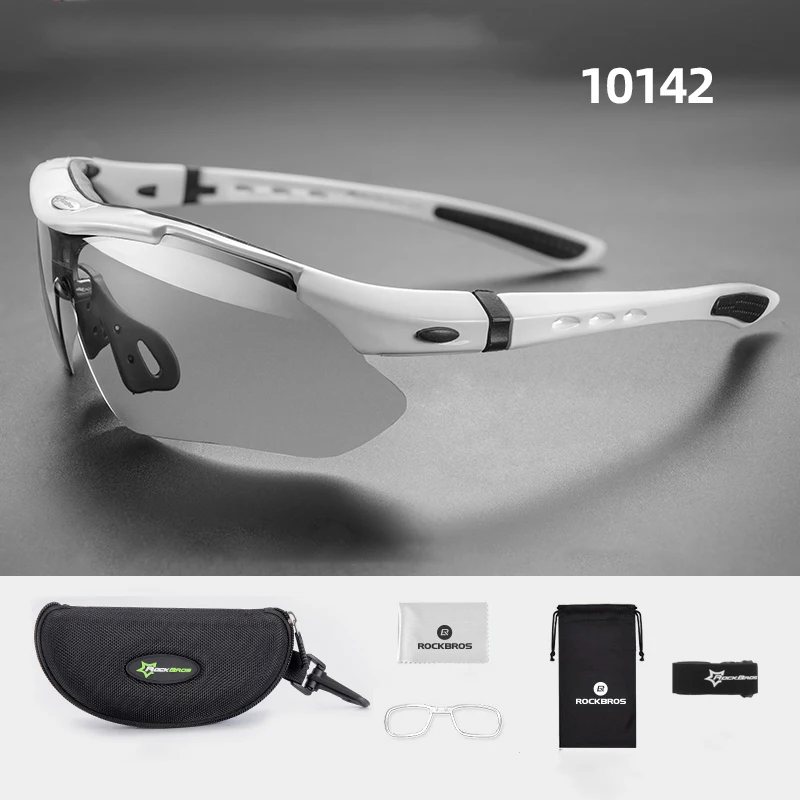 ROCKBROS Bicycle Glasses Photochromic Cycling Sports Sunglasses Eyewear Men Women UV400 Outdoor MTB Road Bike Goggles Glasses