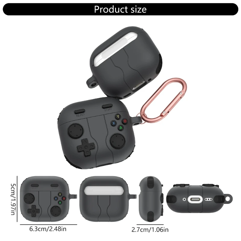 1pc Game Consoles Themed Case for AirPods4 Earbud Sleeve Silicone Skin With AntiLost Carabiner, Drop Protections Holder