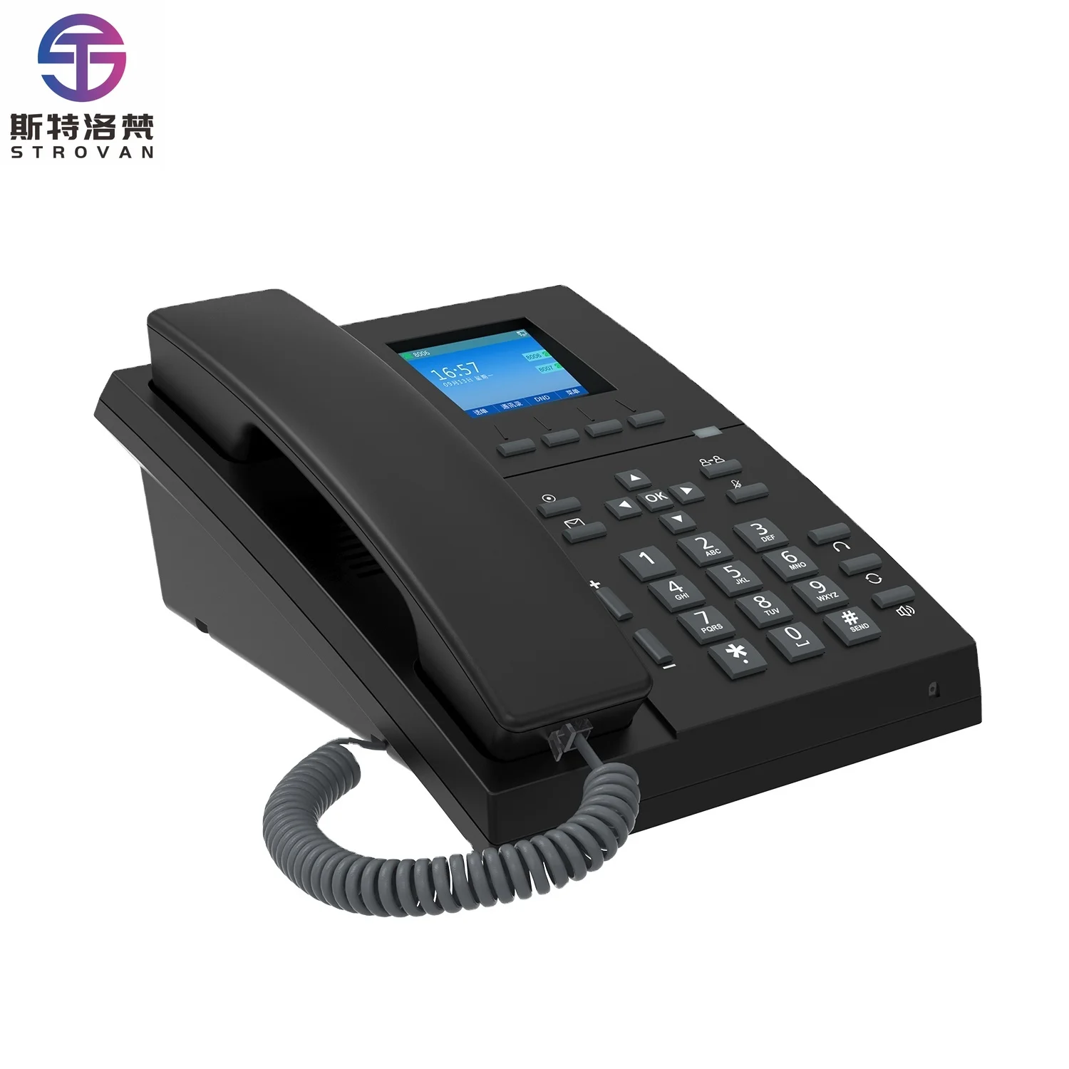 Teléfono VOIP V210 con Pantalla a Color de 2.4 Pulgadas, Protocolo SIP, WiFi y Red POE, Teléfono IP