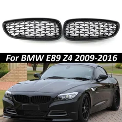 1 Pair Glossy Black Car Front Bumper Diamond Style Kidney Grille Replacement Racing Grilles Accessories For BMW E89 Z4 2009-2016