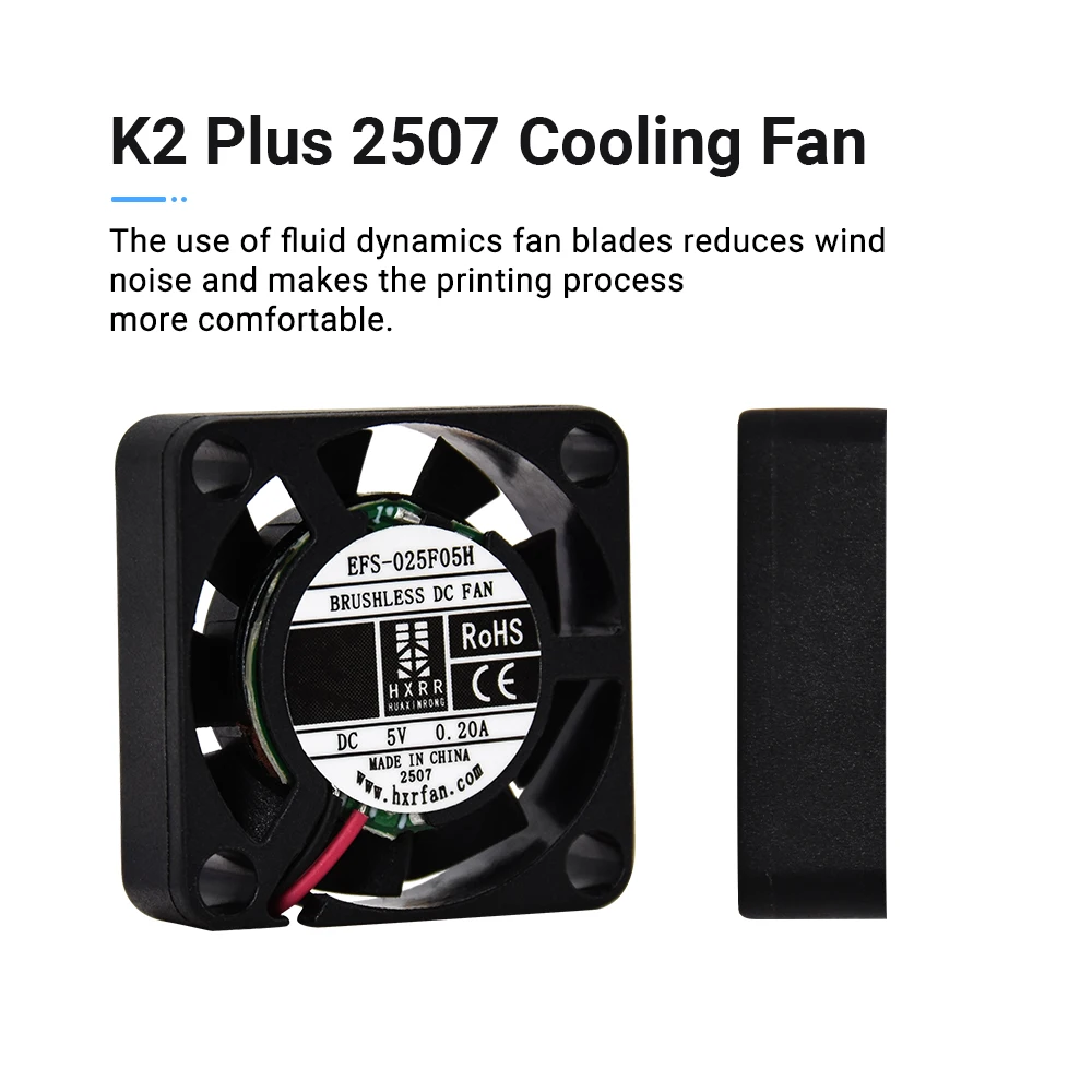 K2 Plus 2507 Kipas Motor Ekstrusi Kipas L100 Asli K2 Plus Kipas Aliran Aksial untuk K2 Plus Bagian Printer 3d