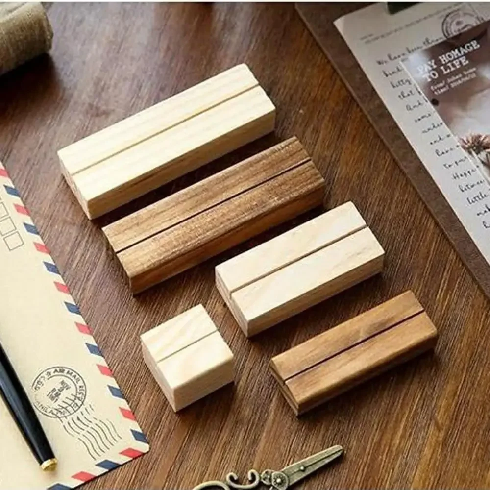 Wedding Events Table Number Wooden Sign Elegant Decoration Note Holder Display Stand Place Card Holder