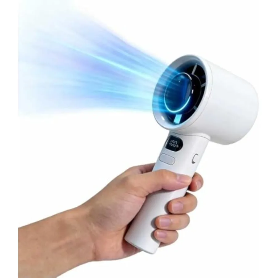 

portable handheld fan, wind adjustable handheld fan with digital display screen, travel gift for indoor and outdoor travel/camp