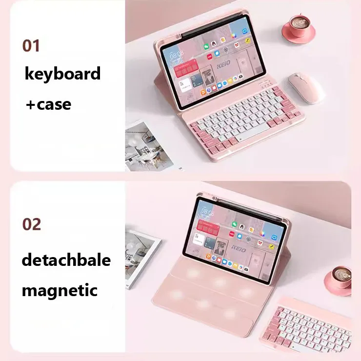 for IPad Pro 11 2024 10th 2022 10.9 Air 3 10.2 8 9th Air5 4 2 1 9.7 5th 6th Wireless Keyboard Bluetooth Case with Pencil Slot