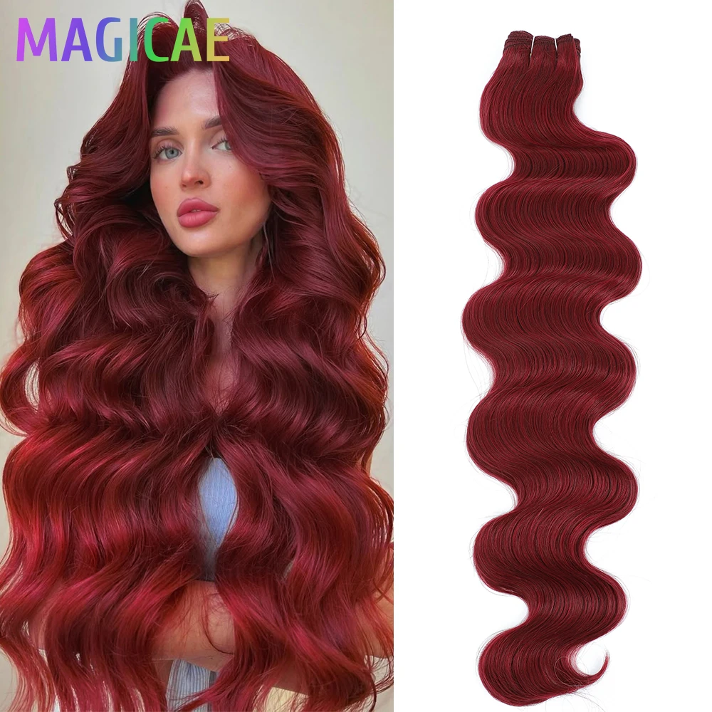 pacotes-de-cabelo-vermelho-borgonha-de-26-polegadas-e-150-gramas-com-ombre-marrom-6--pacotes-de-cabelo-bio-protein-piano-blond-p27-613-sintetico-de-alta-temperatura