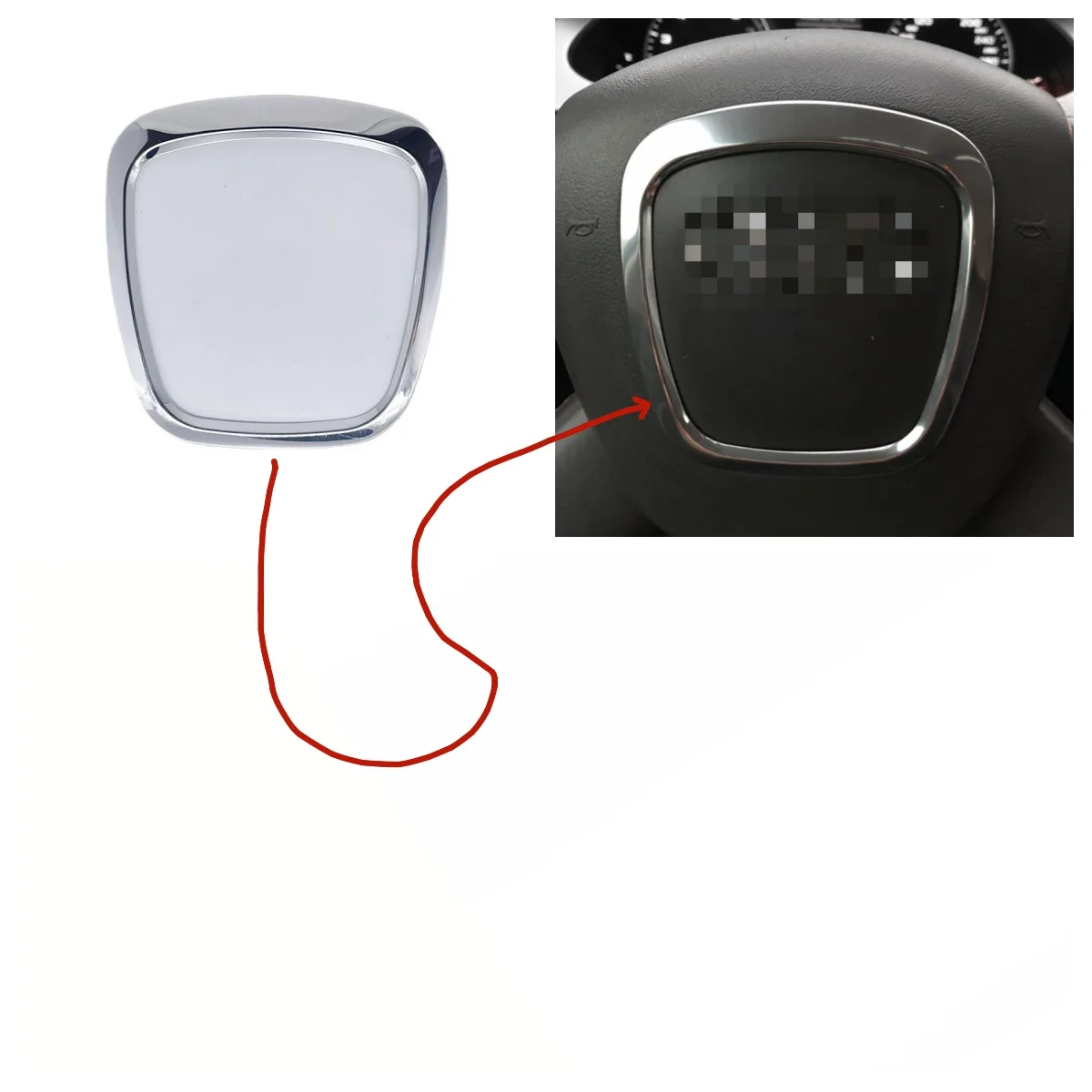 

For Audi A3 8P S3 A4 B6 B7 B8 A5 A6 C6 Q7 Q5 Chrome-Plated Car Steering Wheel Frame Decorative Sleeve Auto Replacement Parts