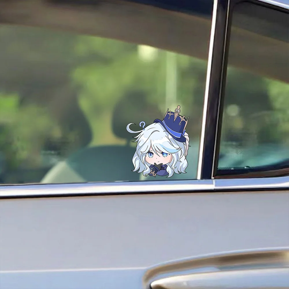 Genshin Impact High Quality Waterproof Game Sticker Universal Vinyl Cute Cartoon Furina raphics Auto Body Decal For All Cars SUV
