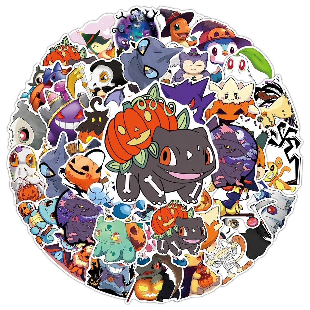 10/30/50 Stück Halloween-Stil Pokemon Anime Aufkleber Niedliche Graffiti Skateboard Handyhülle Laptop Coole Dekoration Aufkleber Spielzeug Geschenke – Detail 3