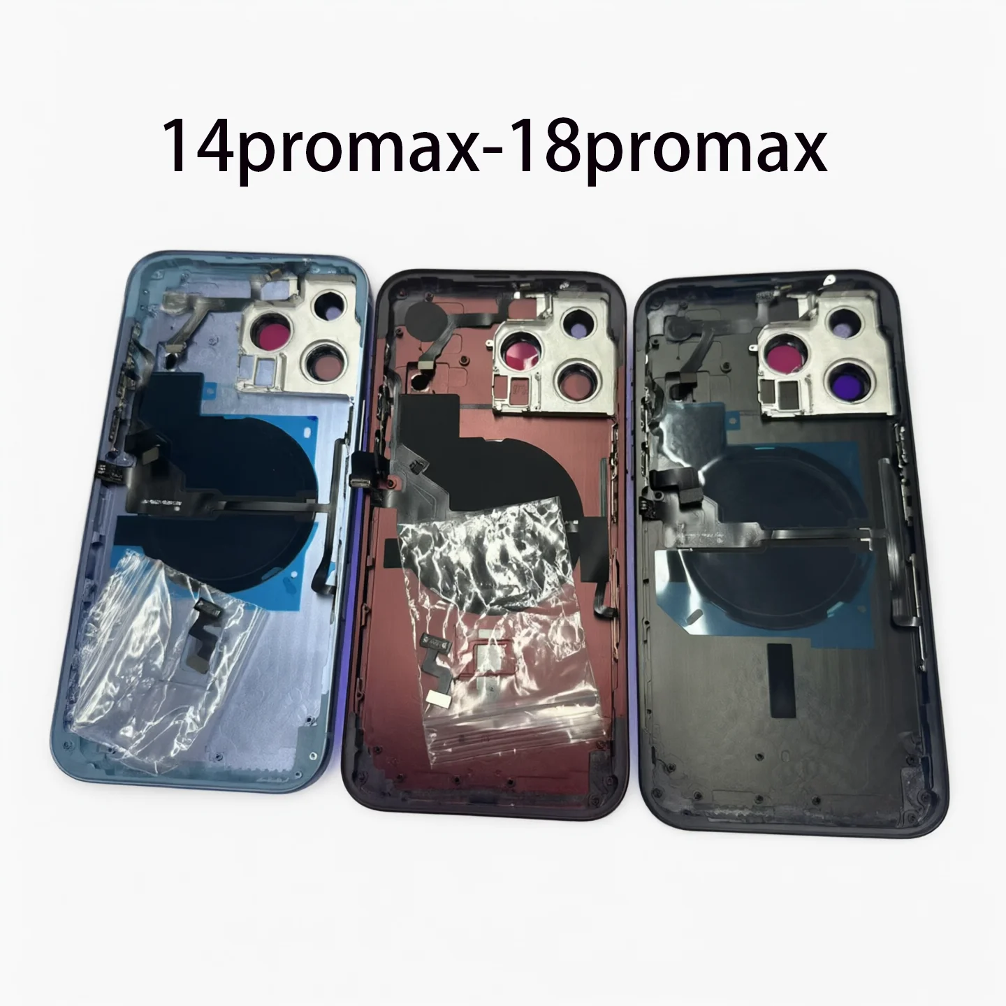 Pre-Installed Modified Back Housing For 14 Pro Max Convert To 18 Pro Max Middle Frame Housing 14Pm Diy Like 18Pm + Tray