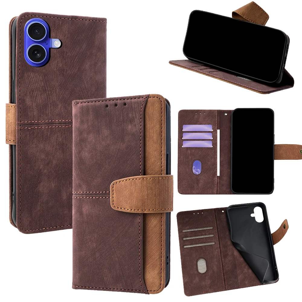 

Для iPhone 17 Pro Max Чехол-книжка с металлической пряжкой Защитный чехол для iPhone 17 Pro Max iPhone 17 Air Leather Wallet Case Funda