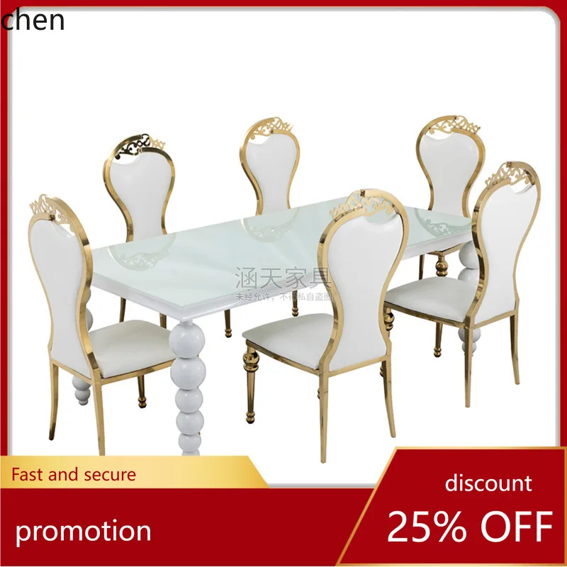

HTT Theme Homestay In Stock Gourd Stainless Steel Hotel Wedding Dining Table