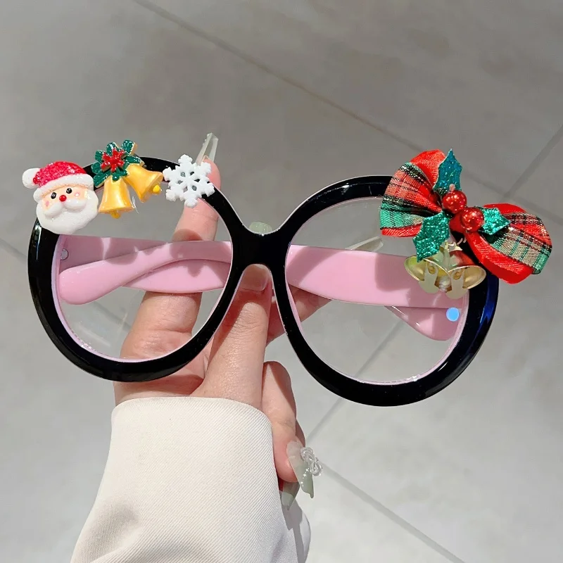 GM LUMIAS Weihnachtsdekor-Brille für Damen, modisch, niedlich, übergroß, rund, optische Rahmen, trendig, neu in handgefertigten Urlaubs-Requisiten-Brillen