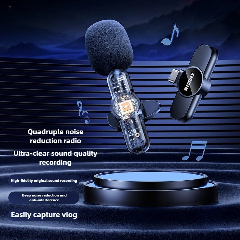 

REMAX quadruple noise reduction radio high fidelity primary color recording full-point radio anti-interference microphone