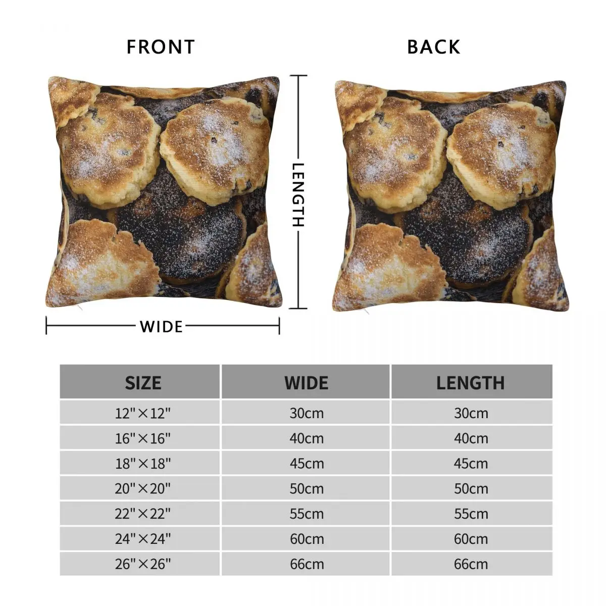 Welsh Cakes Square Pillowcase Polyester Linen Velvet Printed Zip Decorative Home Cushion Cover