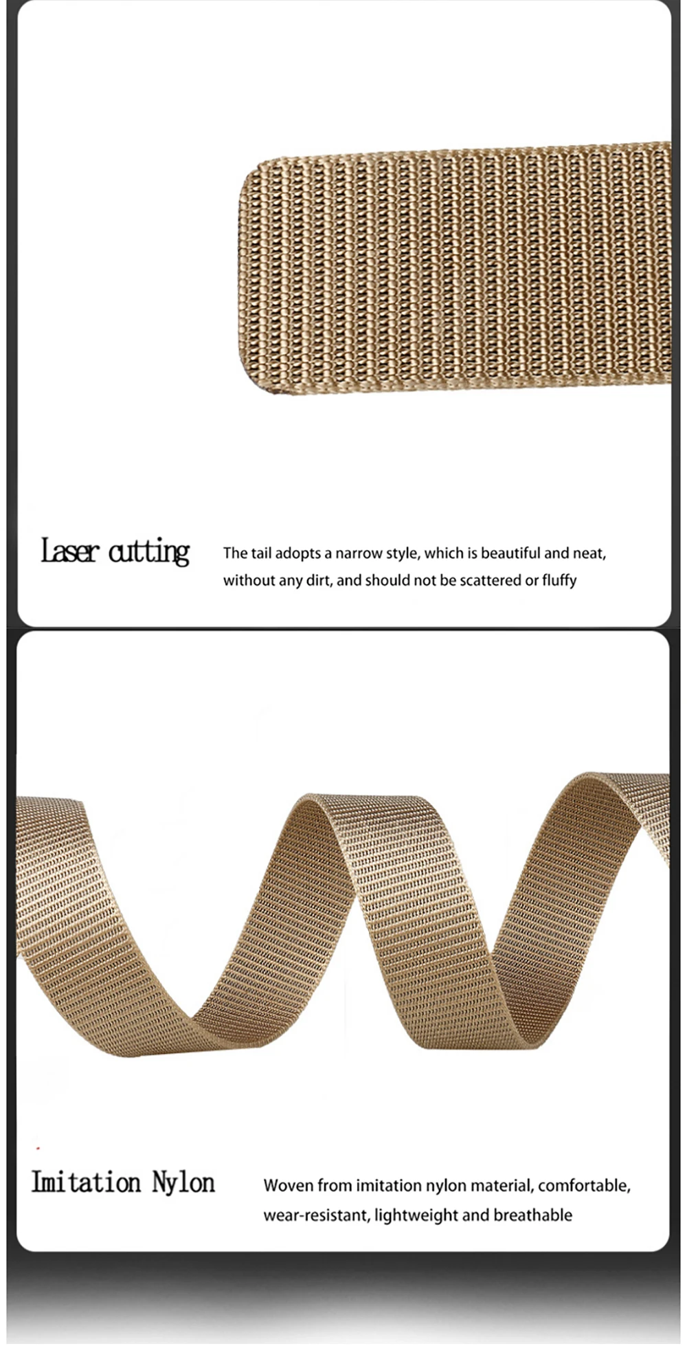 Herrengürtel, Nylonimitat, taktischer Gürtel, lässig, vielseitig, Metallschnalle, Gürtel, Outdoor-Sport, Segeltuchgürtel, gepaart mit Jeansgürtel – Detail 4