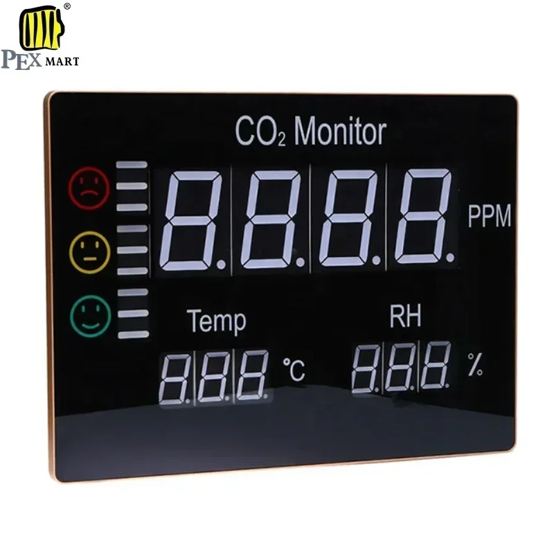 

Large LCD Display CO2 Meter Monitor Gas Analyzer Wall Mount Temp RH CO2 Detector