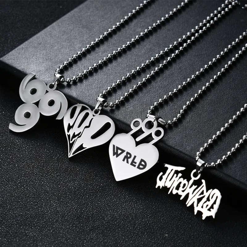 Juice WRLD 999 Pendant Necklace Beads Stainless Steel Necklace For Women Man Fans Gift Collares Mujer Gargantilha Collier Femme