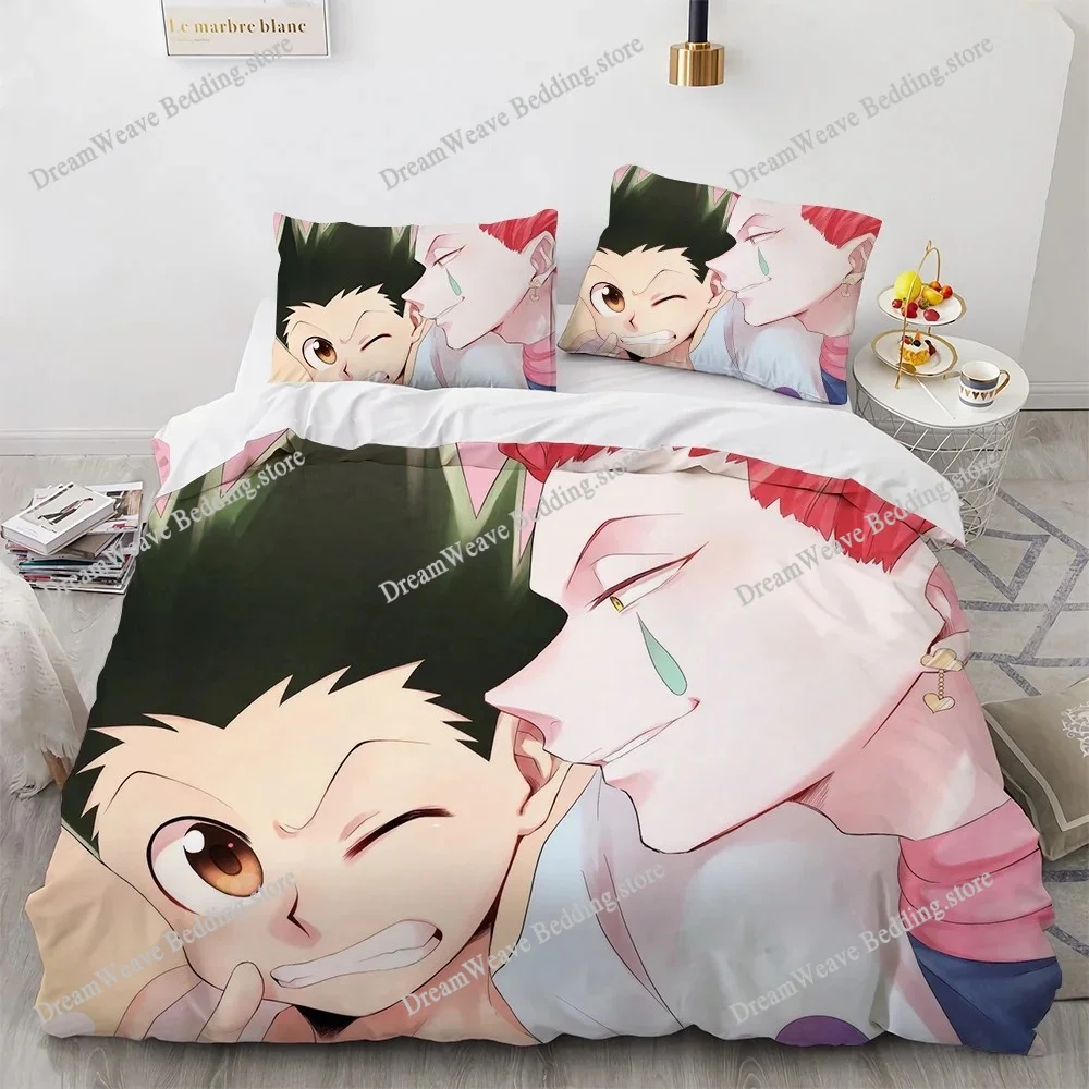 

3D Print Fashion Anime Hunter X Hunter Bedding Set Boys Girls Twin Queen Full Size Duvet Cover Pillowcase Bed Adult Bedroom