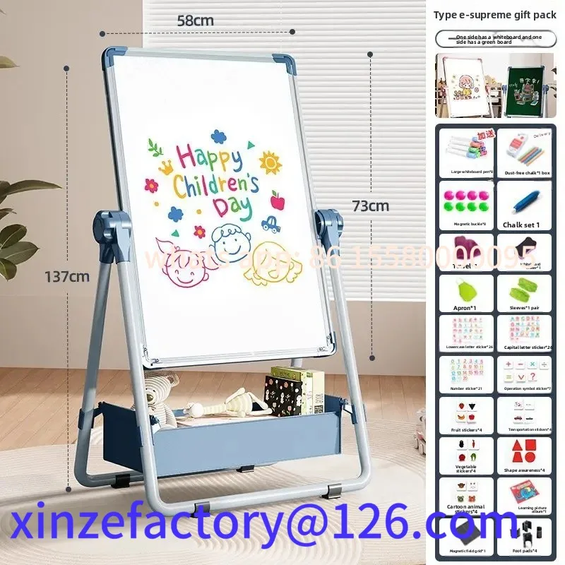 Customizable Double-Sided Teaching Blackboard Magnetic Stand Erasable Whiteboard