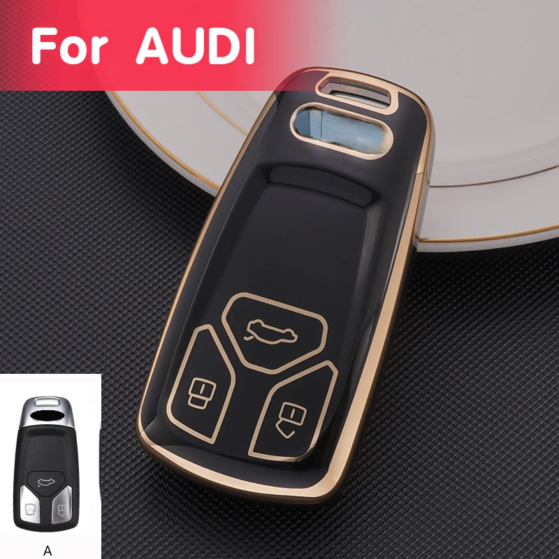 TPU Car Key Case for Audi A4 B9 Q5 Q7 TT TTS 8S 2016 2017 Car Accessories Remote Control Key Cover