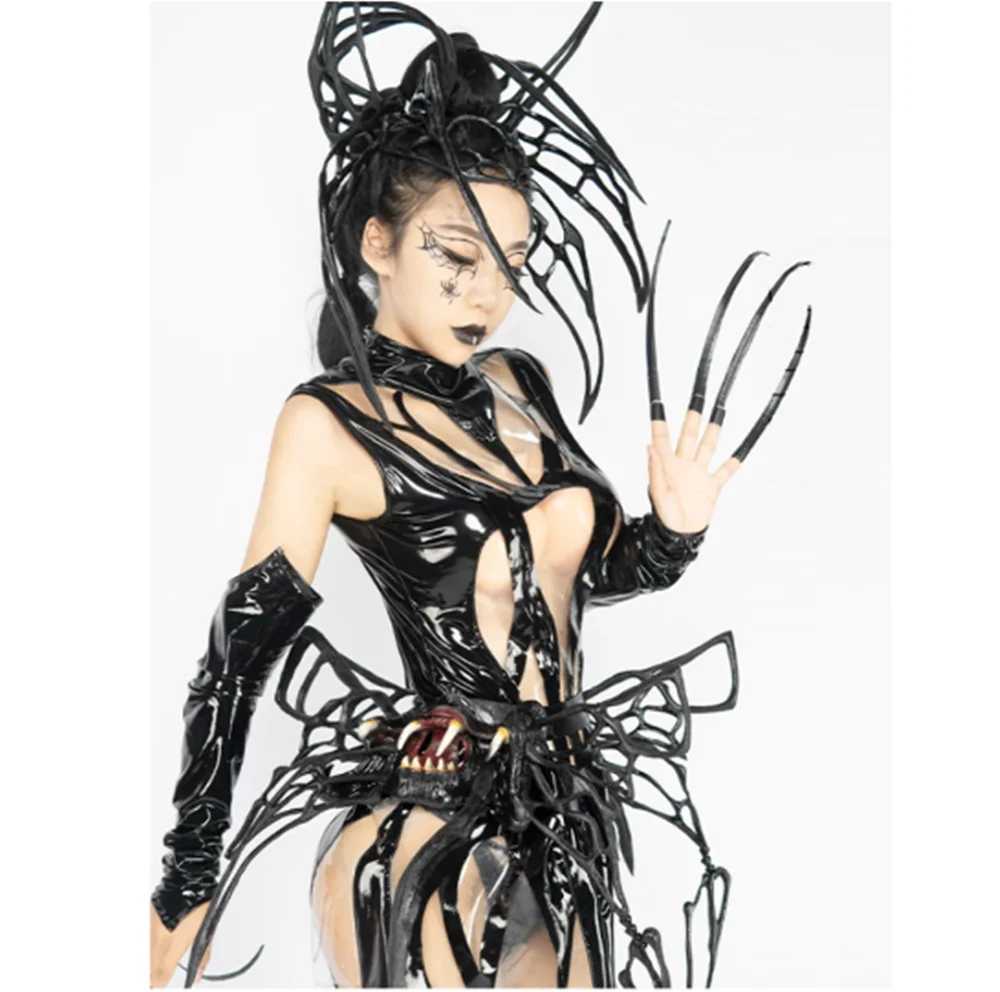 Halloween Festival Rave Outfit Spider Cosplay Clothes Sexy Bodysuit Creative Stage Costume Nightclub Theme Gogo Dancewear