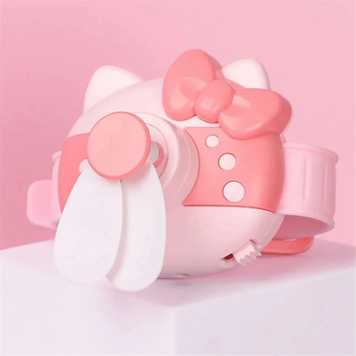 Niedlicher Mini-Ventilator, Uhrendesign für Kinder, tragbarer Ventilator, weicher, sicherer, starker Wind, wiederaufladbare USB-Belüftung C