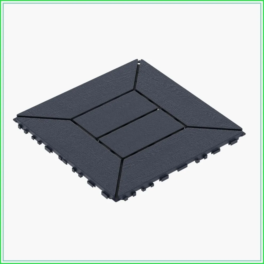44 Pack Interlocking Deck Tiles Plastic Patio Flooring 6-Checked