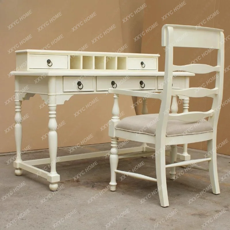 A Solid wood simple desk student writing desk with bookshelf home desk can be customized