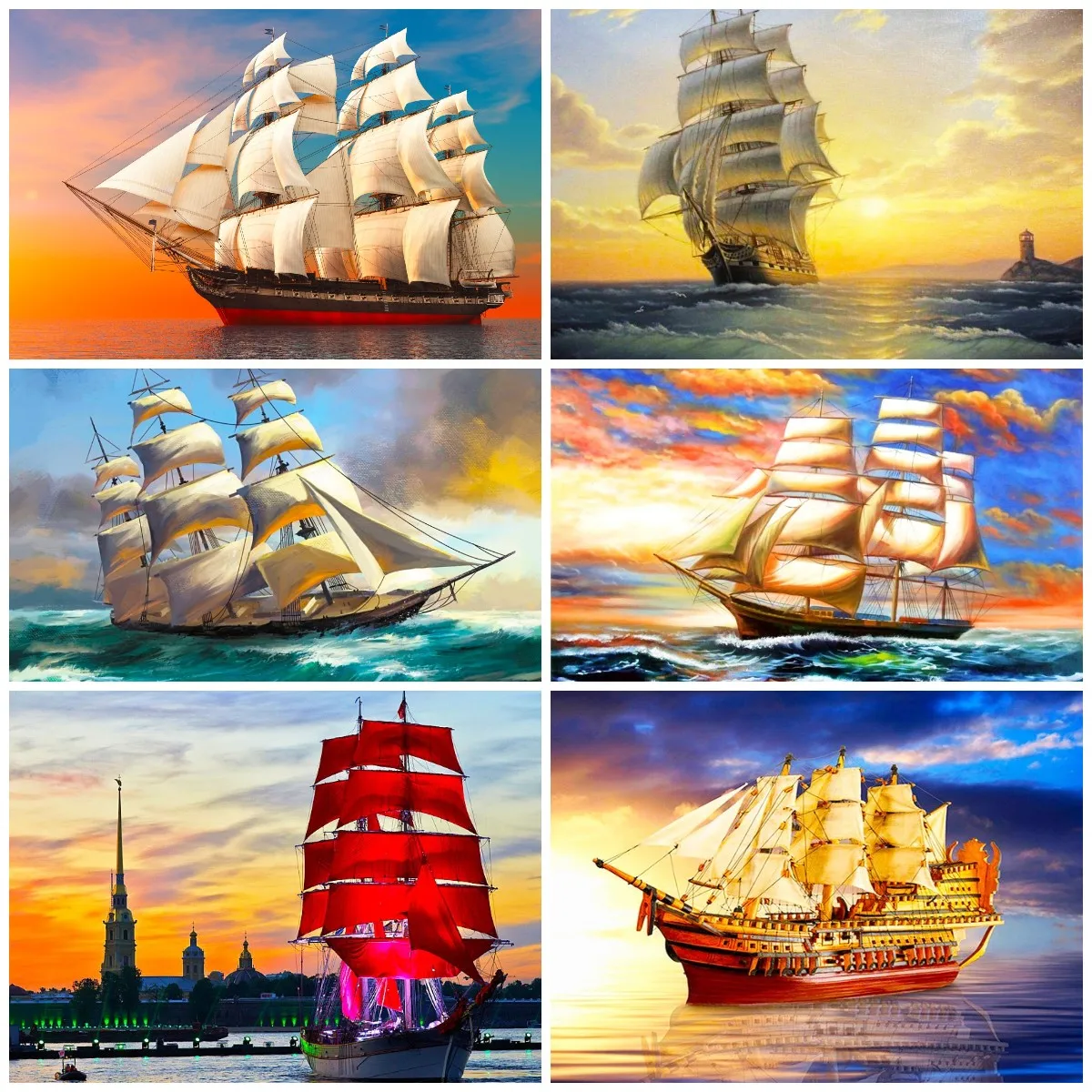 5D DIY Diamond Painting Ship Diamond Embroidery Sale Scenery Picture Of Rhinestone Mosaic Cross Stitch Home Decoration