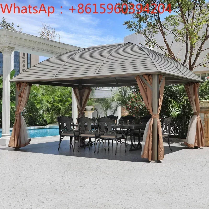 

Открытый павильон, двор, вилла, палатка для отдыха, павильон, садовая крыша из алюминиевого сплава, водонепроницаемая терраса, простой павильон, деревянный дом