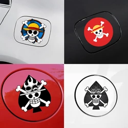 One Piece Anime Sticker Car Fuel Cap Decoration Skull Decoration Sticker Monkey D. Luffy Electric Car Sticker Children's ToyGift