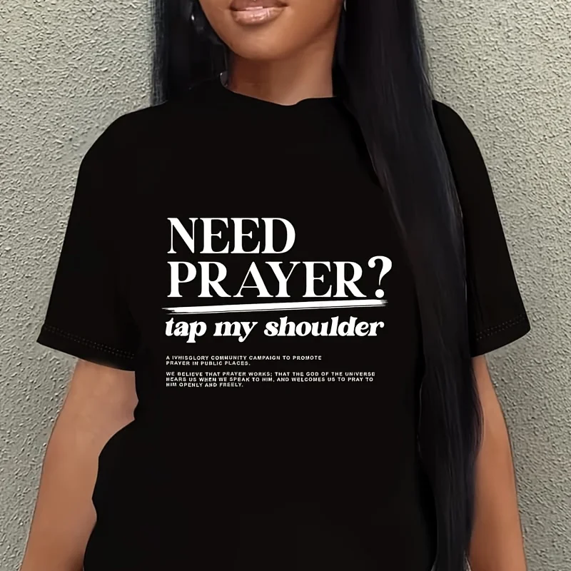 On Back Iv His Glory Men Women Need Prayer Tap My Shoulder Women's Plus Size T-Shirt 100% Cotton 220g