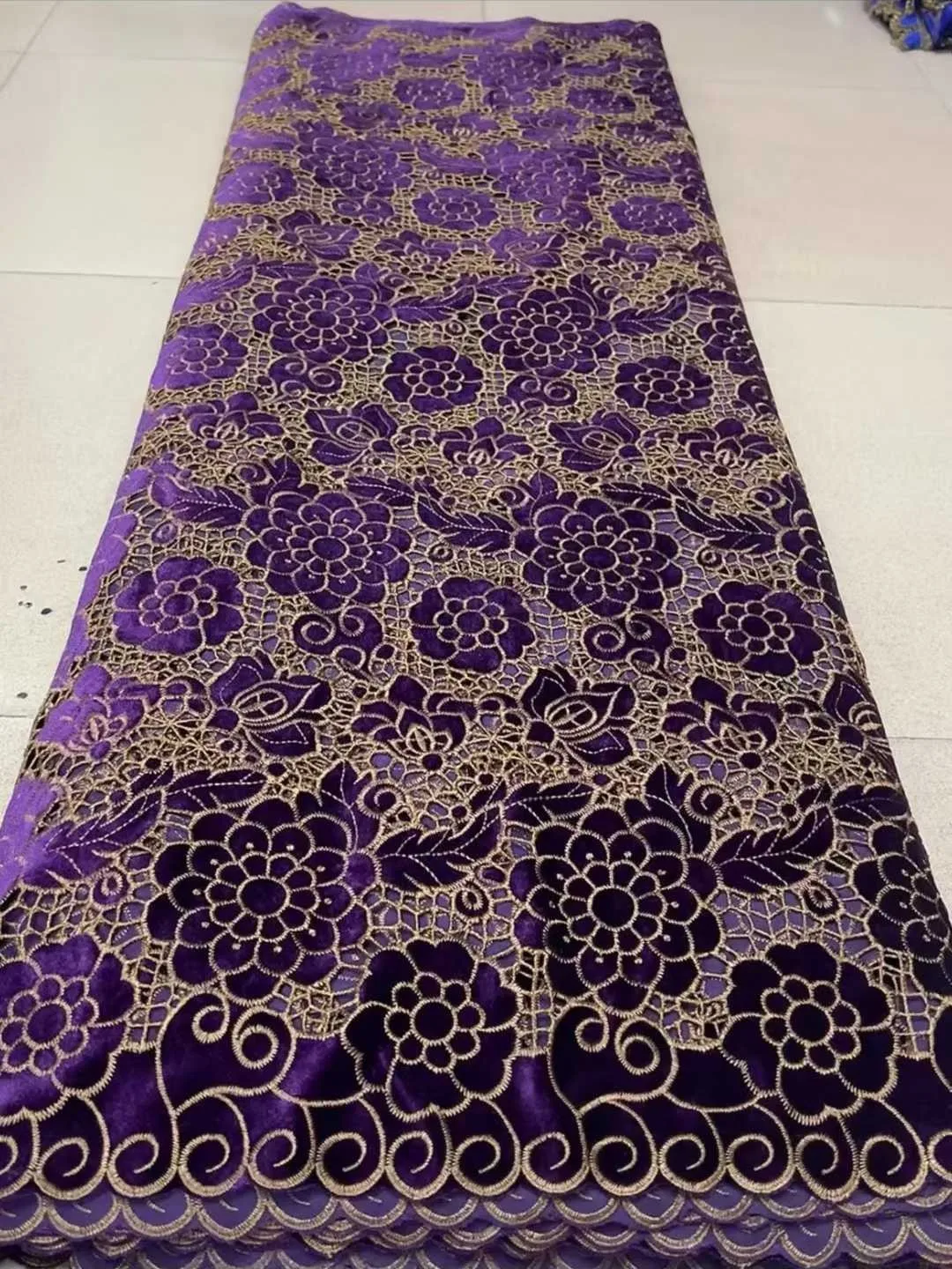 قماش دانتيل مخملي أفريقي جبر حبل لذيذ غزل مخملي مطرز لـ Aso Ebi مادة جميلة للملابس والديكور المنزلي