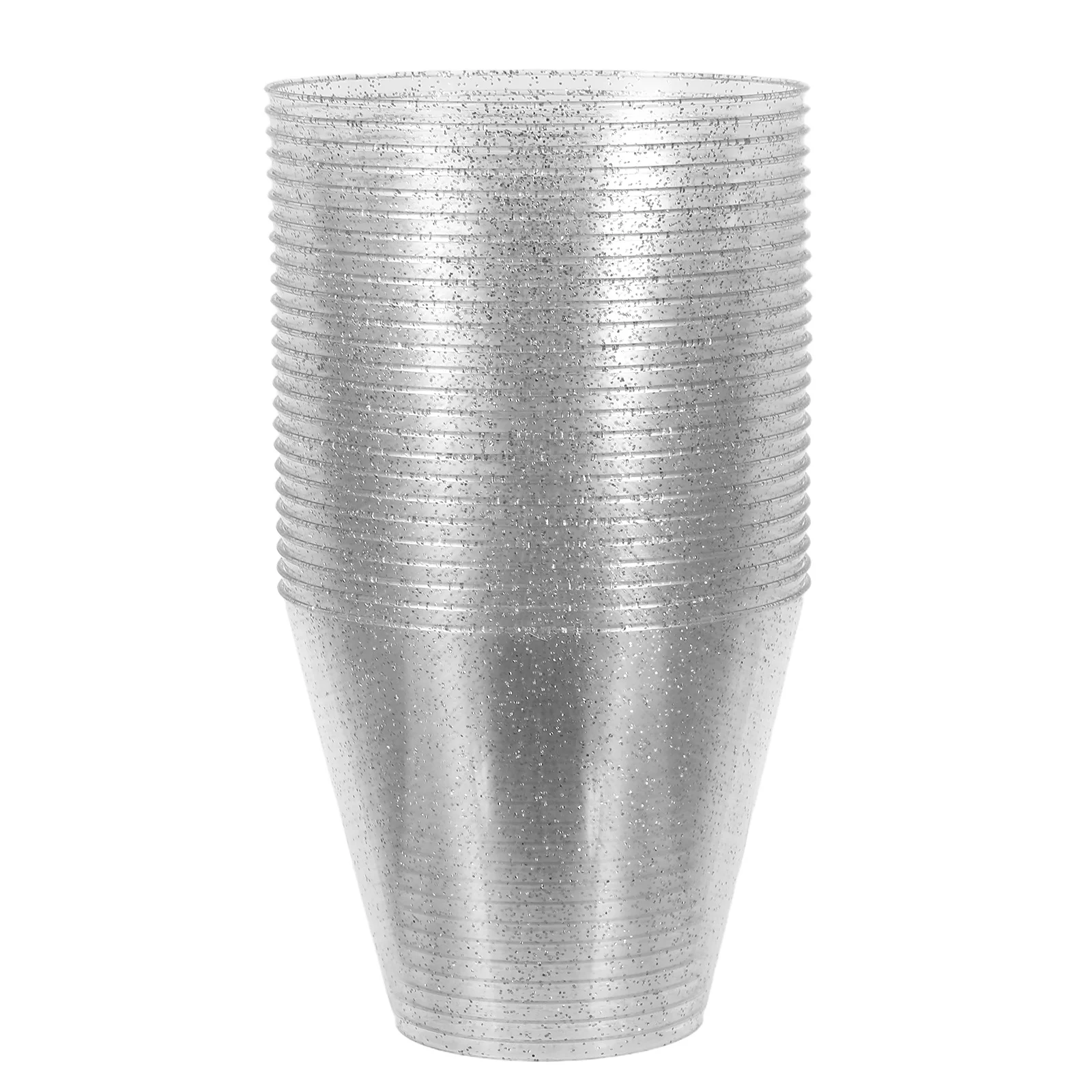 

25pcs 9Oz Clear Glitter Plastic Cups Small Disposable Dessert Containers For Parfaits Pudding Appetizers Party Event Supplies