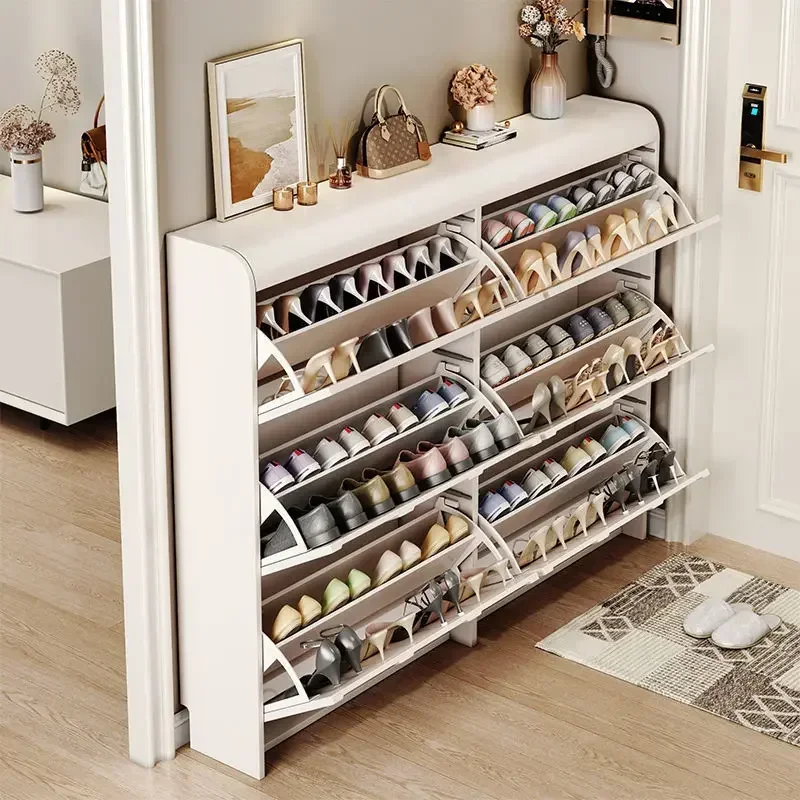 Wood Shoe Cabinets Minimalist Design Storage Bags Shelf European Style Shoe Cabinets White Schuhschrank Living Room Furniture