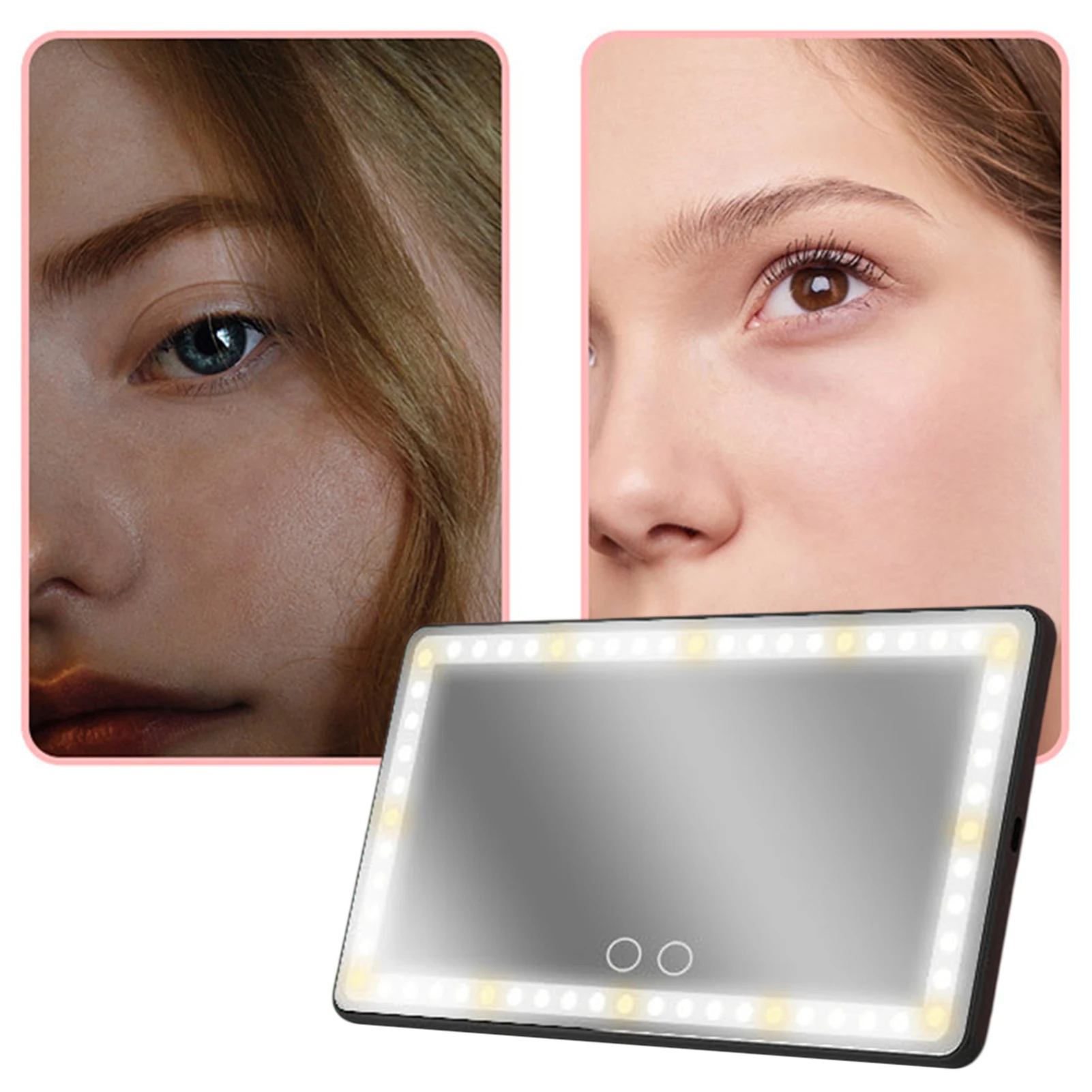 Universal Car Sun Visor Mirror LED Makeup Mirror Rechargeable Touch Switch HD Cosmetic Vanity Mirror Auto Interior Accessories