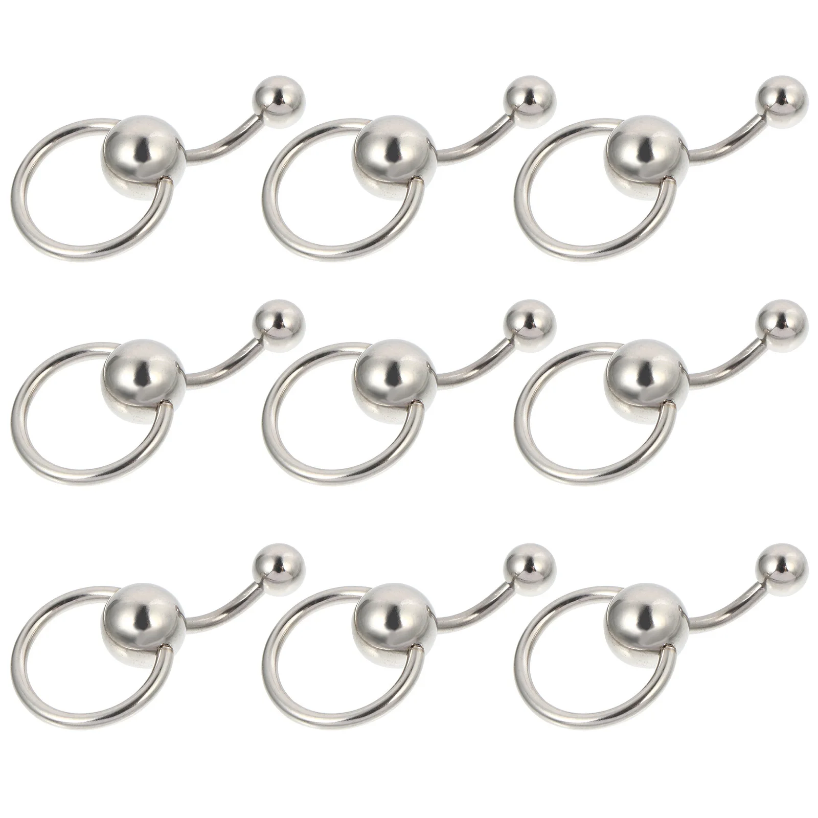 

10Pcs Piercing Decor Titanium Steel Durable Belly Rings Navel Rings Body Jewelry for Street Photography Performance