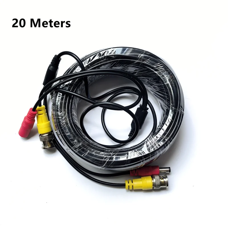 5/10/20/30M connecteur BNC + DC 2 en 1 câble extérieur Coaxial alimentation vidéo caméras AHD pour système DVR caméra de Surveillance de sécurité