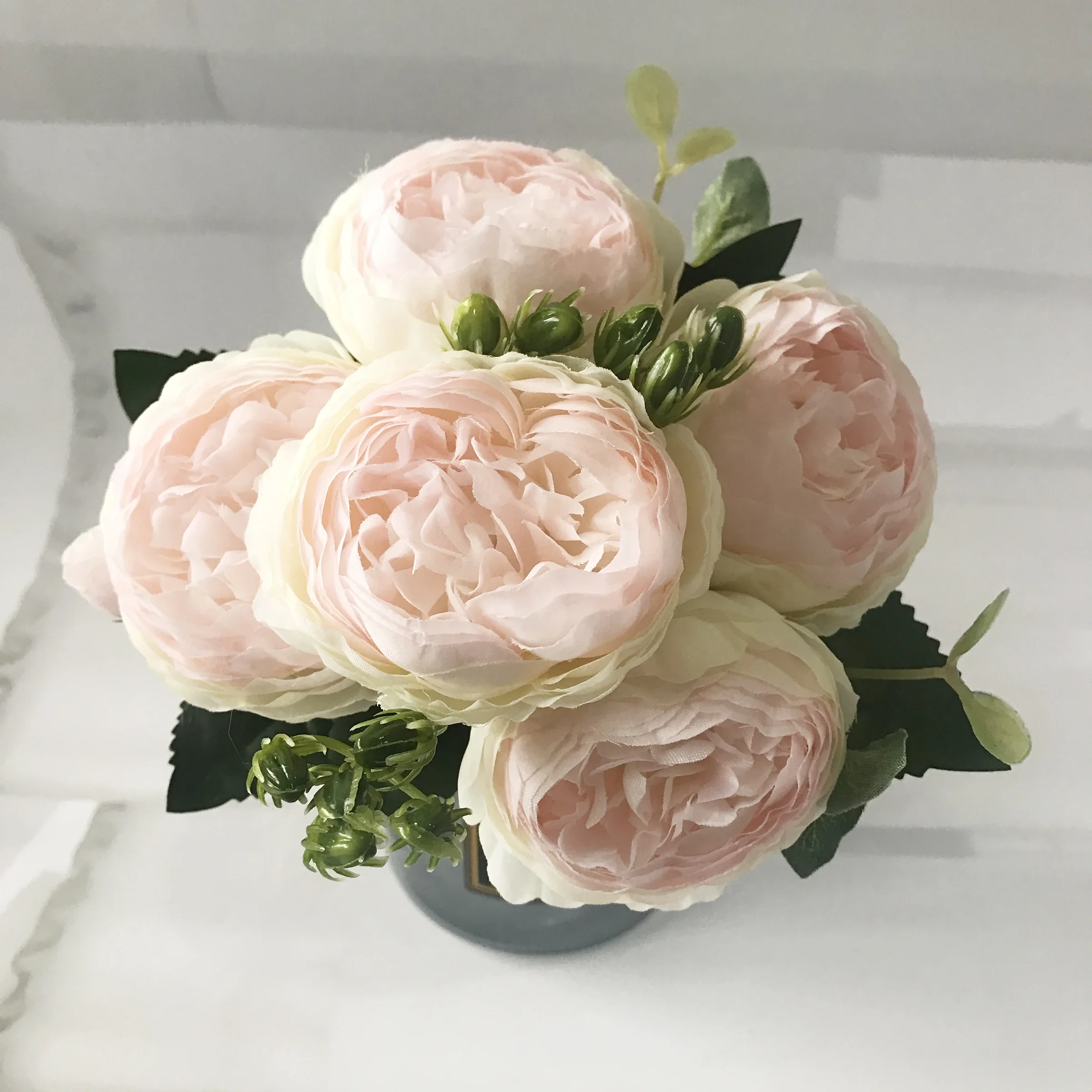 Artificial Flowers Peony Bouquet Silk Rose Vase for Home Decor Garden Wedding Decorative Fake Plants Christmas Garland Material