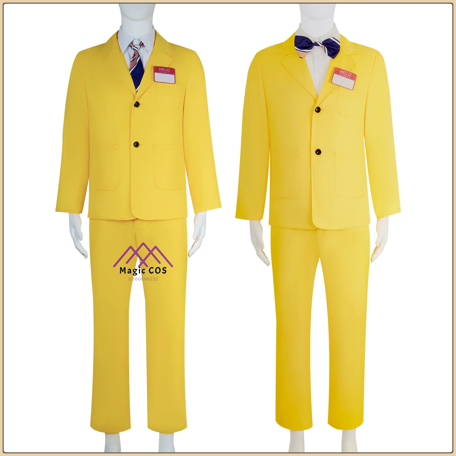 

Hot Movie Character Cosplay Outfit Yellow Suit Uniform Set Wig Full Set High Quality Anime Clothes for Comic Con & Halloween