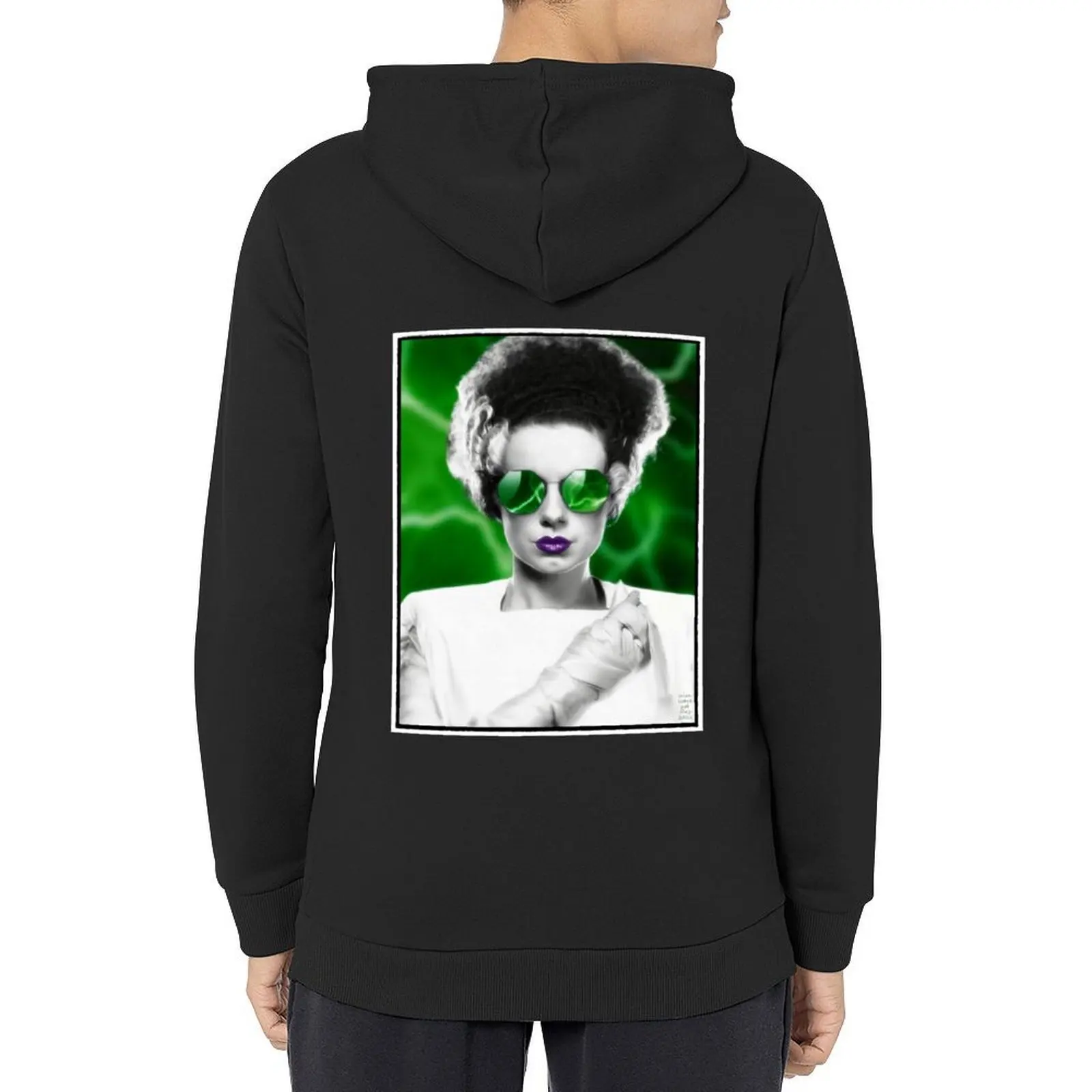

Green Lightning Bride of Frankenstein with Sunglasses Hoodie mens designer clothes autumn jacket men new hooded tee